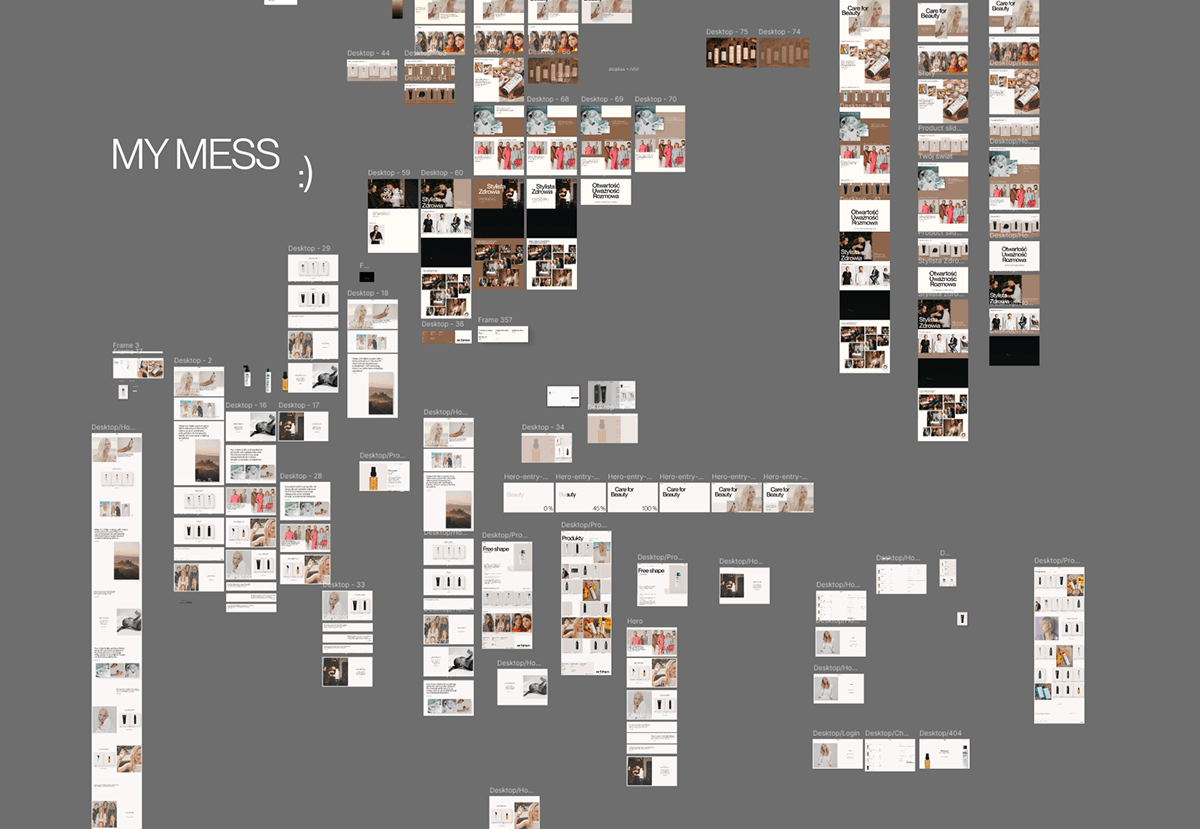 Screenshot of my design exploration's Figma file