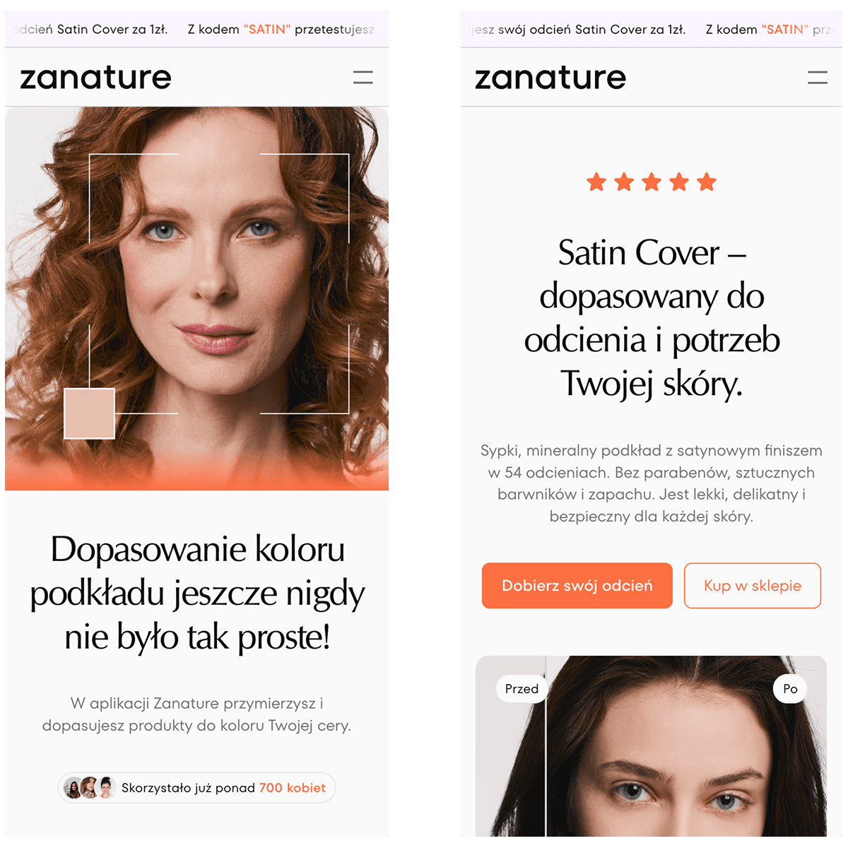 Screenshot of the mobile version of the landing page developed in Framer