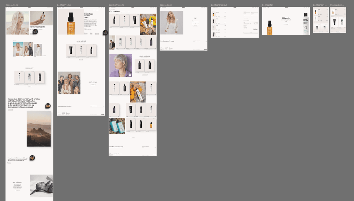 Screenshot of other pages