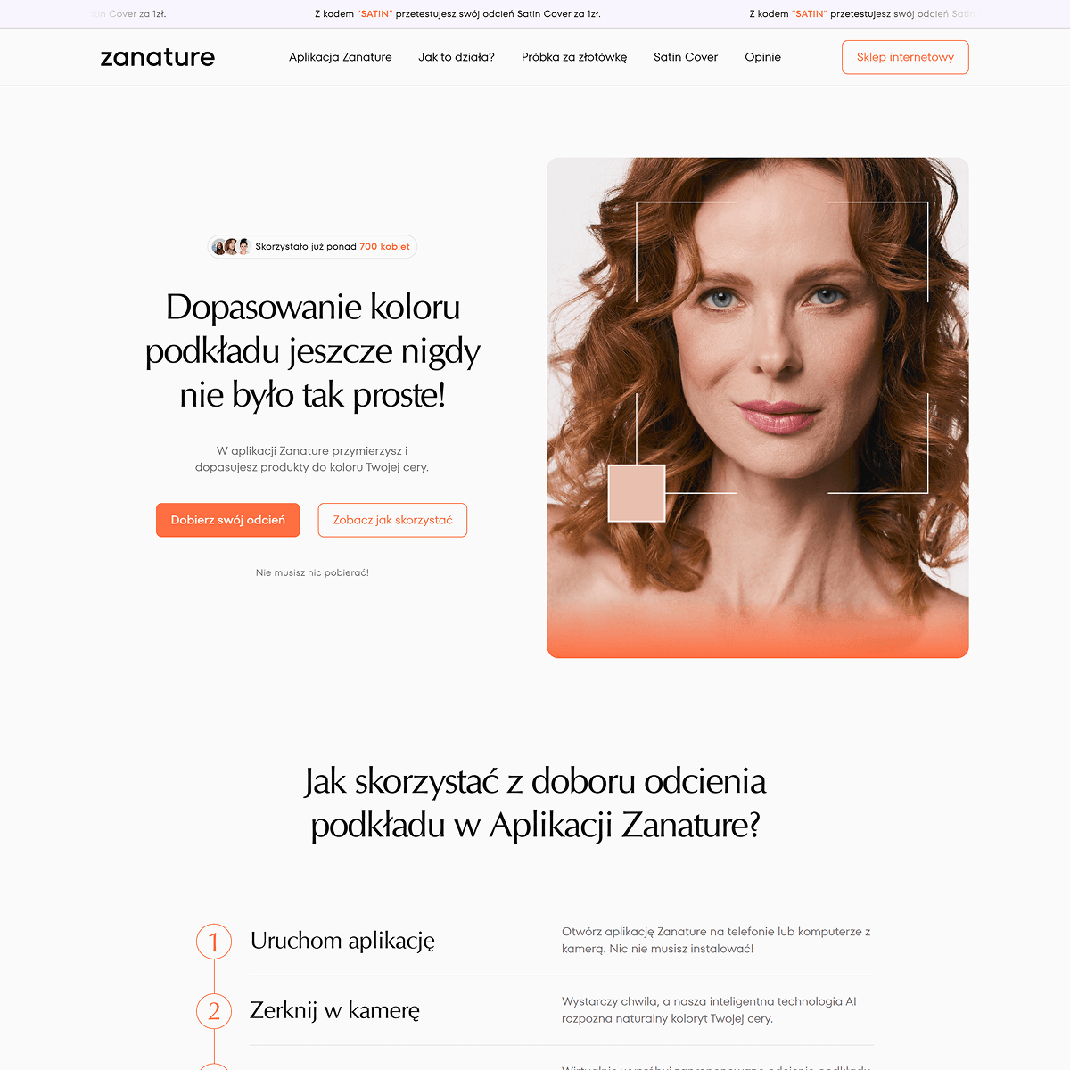 Screenshot of desktop version of the landing page developed in Framer