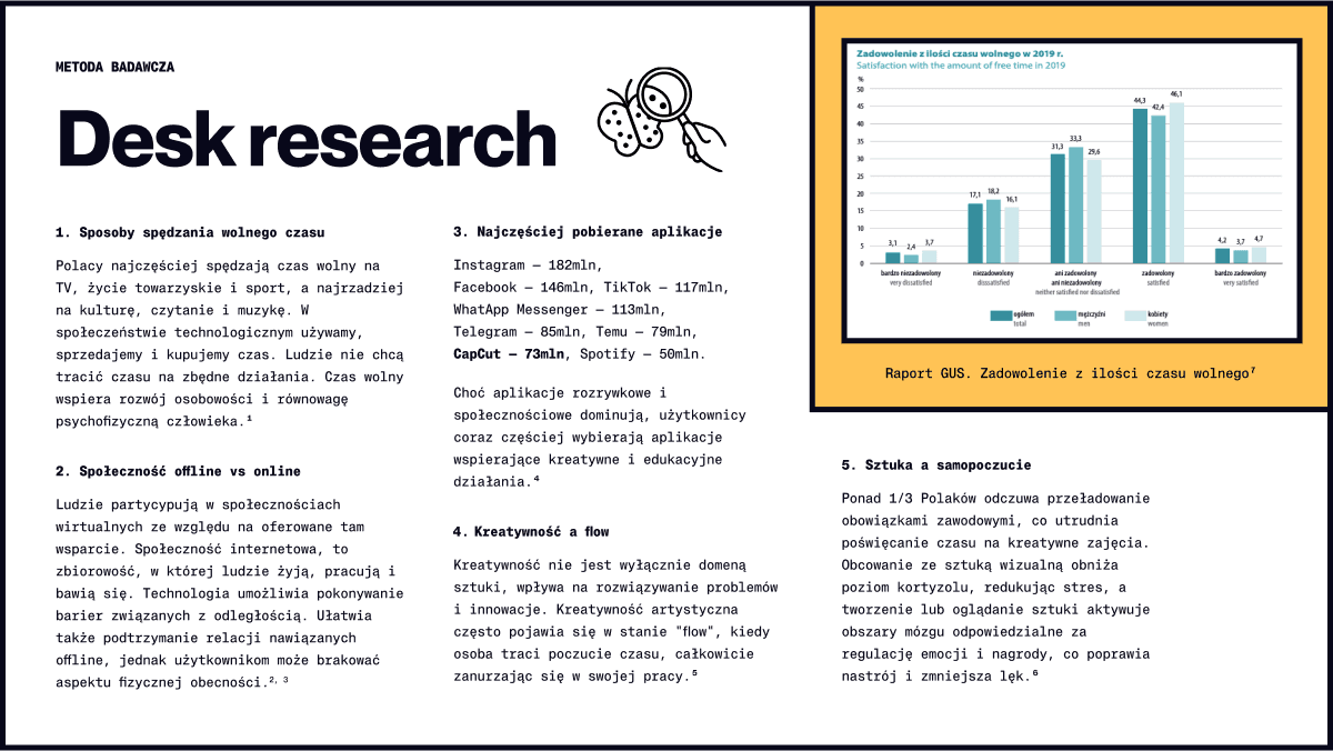 Screenshot of desk research results from our report